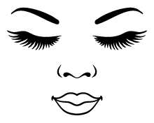 Woman Face svg, Women's Face, Ladies Face, Eyebrows, Eyelashes, Red Lips Instant Download SVG